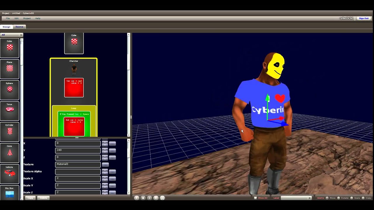 Cyberix3D Free Online 3D Game Maker  Character YouTube