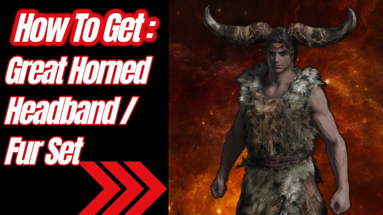 ELDEN RING Great Horned Headband Unique Armor Helmet Fur Armor Set
