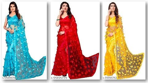Pure mono net 3D butterfly Beautiful saree |TRENDING PRODUCT/Butterfly net sarees beautiful pattern
