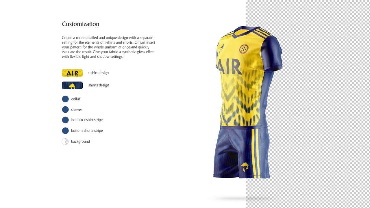 Download Soccer Uniform Animated Mockup In Apparel Mockups On Yellow Images Creative Store