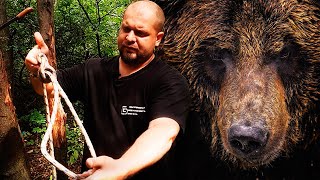 Охота или ловля медведя с помощью обычной веревки