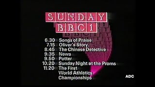 BBC1 closedown announcer Peter Brook 6th August 1983