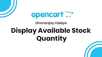 How to Display Available Quantity on Product detail page in OpenCart 3