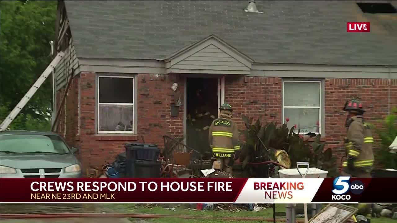 Crews respond to house fire in northeast OKC - YouTube