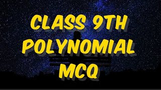 polynomial class 9th MCQ