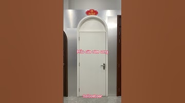 ✅ Mẫu cửa vòm cong có thêm ô fix cao phía trên, làm bằng gỗ Nhựa Composite hoặc bằng gỗ Công Nghiệp