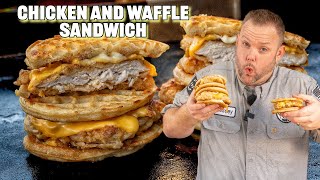 Breakfast Chicken and Waffle Sandwich