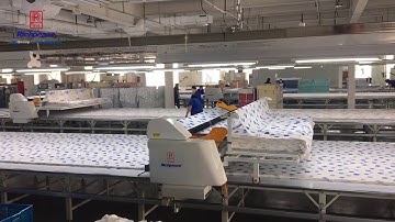 spreading machine working video 铺布机客户工厂