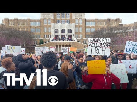 Arkansas high school students walk out in protest of LEARNS bill