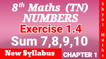 8th maths chapter 1 exercise 1.4 question (7,8,9,10) tn samacheer shyni maths