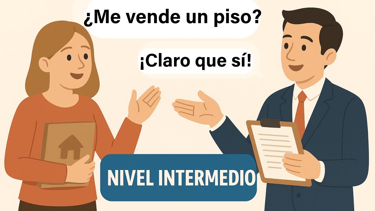 Conversación auténtica en la inmobiliaria: español intermedio.