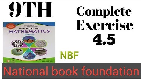 Class 9 Math Chapter 4 Exercise 4.5 New Book| National Book Foundation 9 Math | Math with Fida 