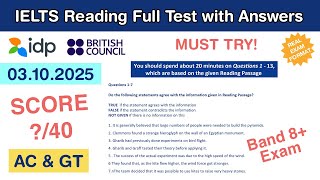 Cambridge 8 Test 1 Reading Passage with Answers 03.10.2025 - Test #24