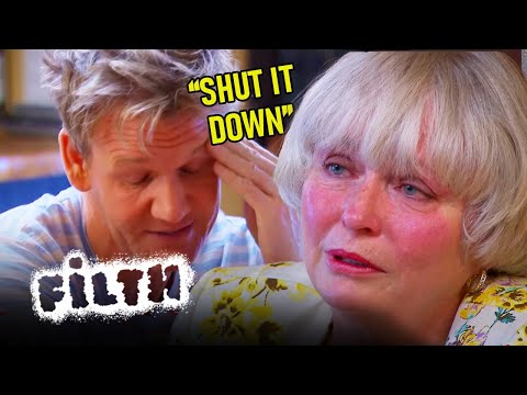 Gordon FORCES Owner To Shut Down Restaurant | Hotel Hell | Filth documentary thumbnail