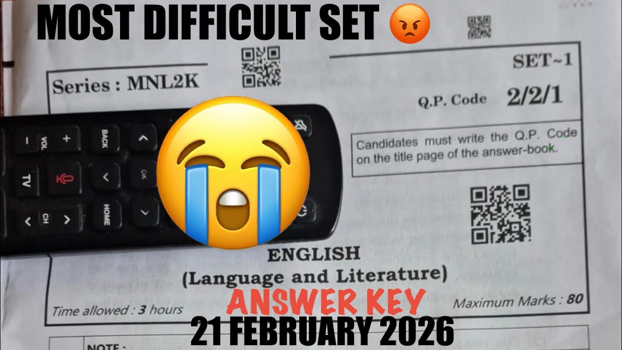 Paper Code 2/2/1, 2/2/2, 2/2/3 - Set 1, 2, 3 - English Detailed ANSWER KEY | 21 February 2026