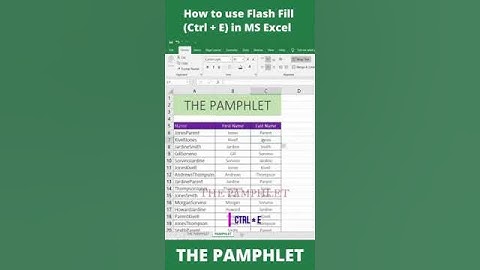 Flash Fill in Excel | Ctrl + E In Microsoft Excel #msexcel #msexcel2016 #excel