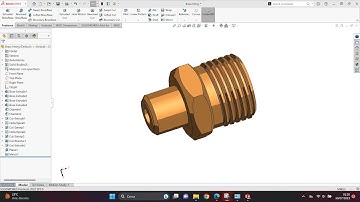 Solidworks tutorial: modeling of a Brass fitting