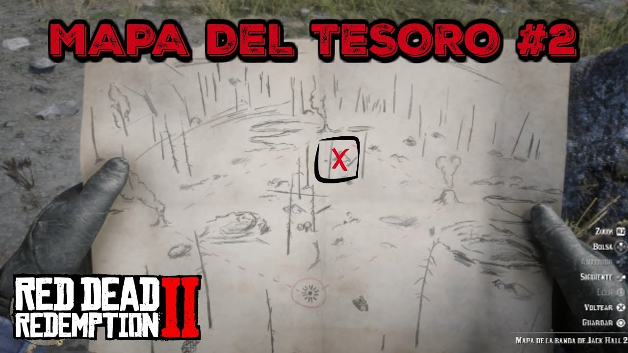 MAPA DEL TESORO #2 JACK HALL [RED DEAD REDEMPTION 2] - YouTube
