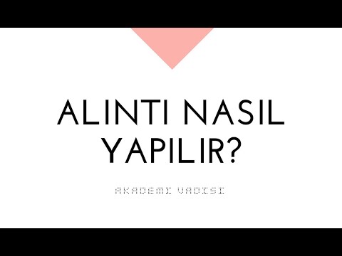 Video: Bir Alıntı Nasıl Vurgulanır