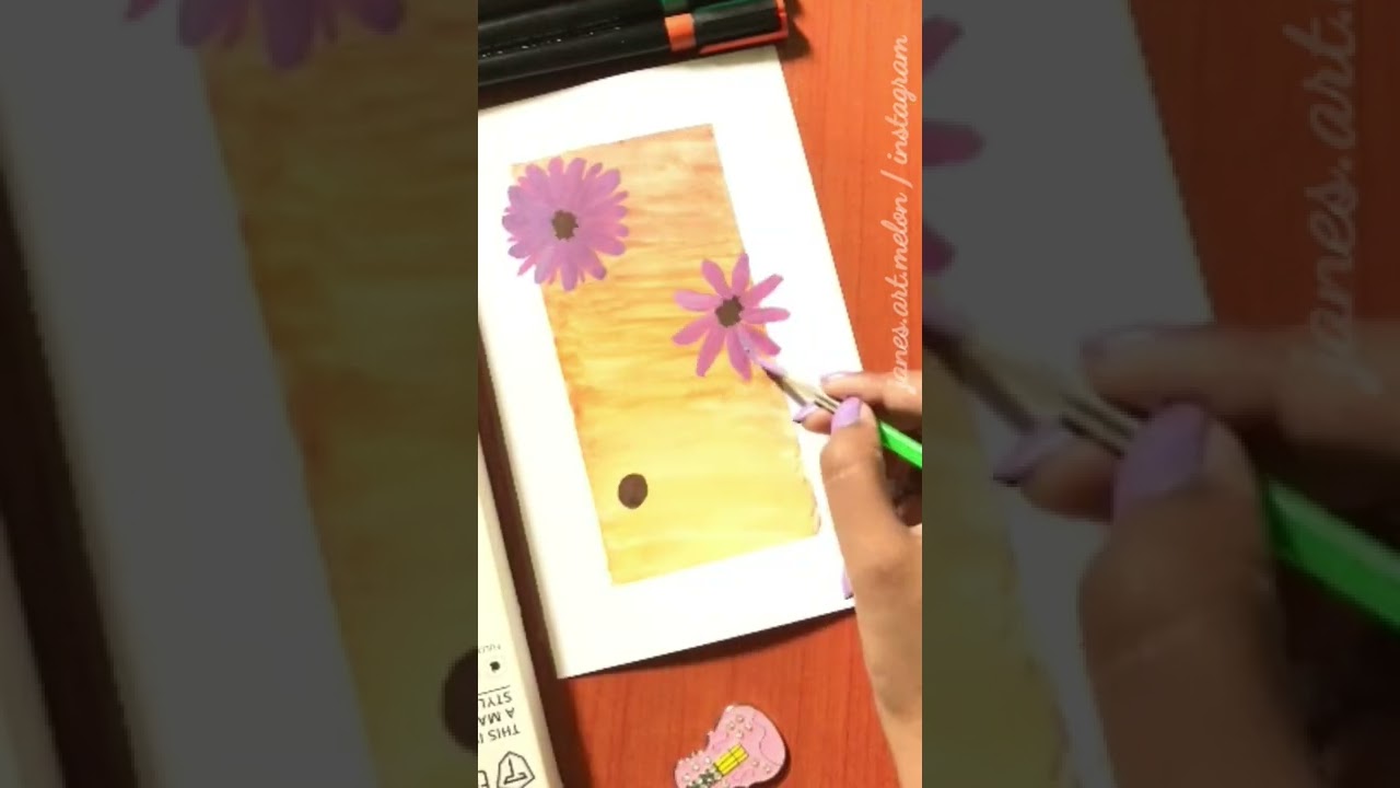 Daisy watercolour painting for beginners | Jane’s Art Melon 