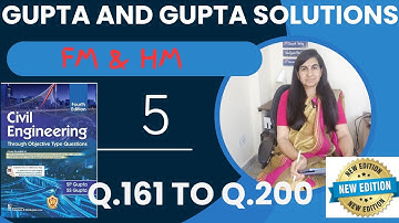 Gupta and Gupta Fluid Mechanics  and Hydraulic Machine  Solutions Q.161 to Q.200 #guptaandgupta