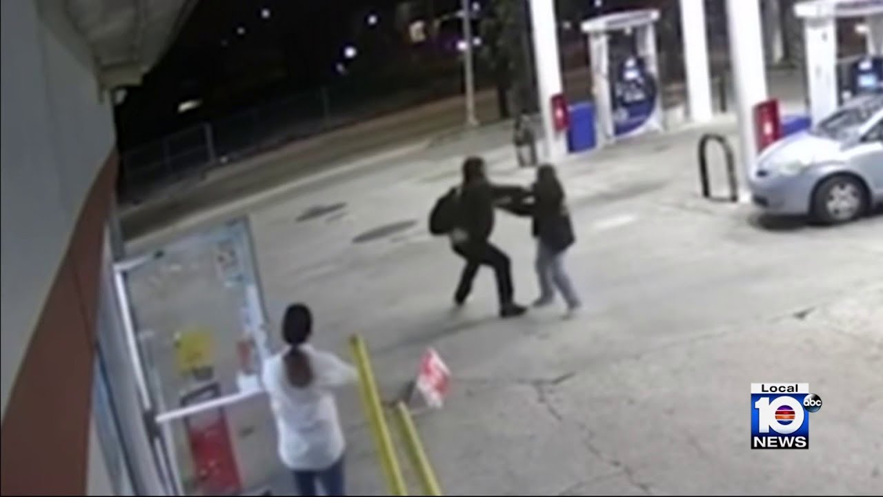 Man attacked with hatchet, hit by car at Florida gas station - YouTube