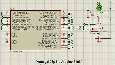 Test Atmega328 No Arduino Blink Proteus