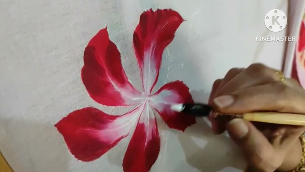Learn to paint beautiful  Flower || Fabric painting-162|| JLPraphulla 