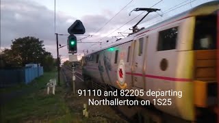 91110 and 82205 departing Northallerton on 1S25