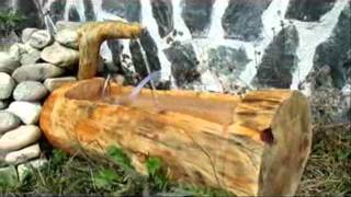 Woodworking Project - A DIY Water Fountain from a Pine Tree Log