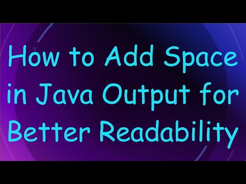 How to Add Space in Java Output for Better Readability