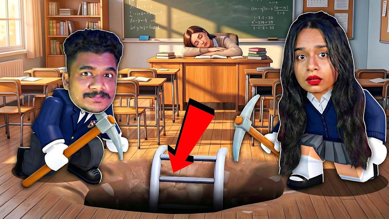 DIG A TUNNEL TO ESCAPE SCHOOL IN ROBLOX 😱🔥@jellybeanplayss