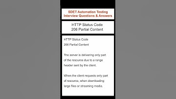 API Testing : HTTP Status Code : 206 Reset Content SDET Automation Testing Interview