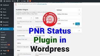 How to install Railway PNR Status plugin in Wordpress Website screenshot 4