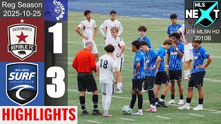 🌊 Clutch Away Win | Sacramento Republic 10B 1-3 Bay Area Surf 10B | MLSN HD U16 | 2025-10-25 | HL