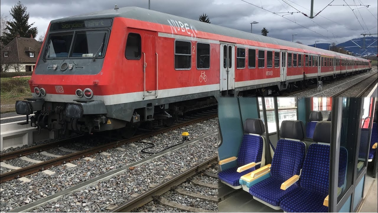 BR 111 mit n-Wagen von DB Regio: Mitfahrt in der Fußball-RB Sinsheim(Elsenz)- Freiburg Littenweiler