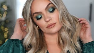 green smokey glam holiday makeup tutorial hacks tips tricks for beginners vlogmas day 7