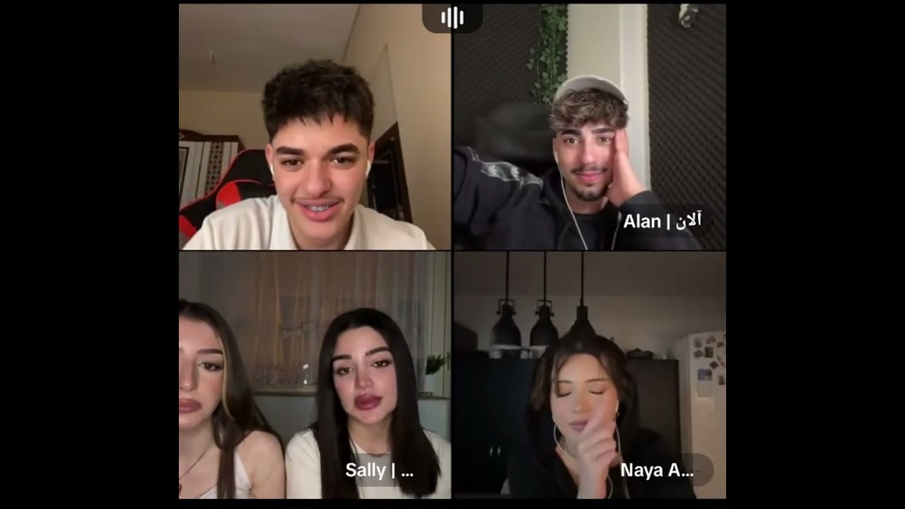 احمد وليد مع سالي والان ونايا ورغد الحديث عن مساعدة الشب  في البيت وشو راي الكل