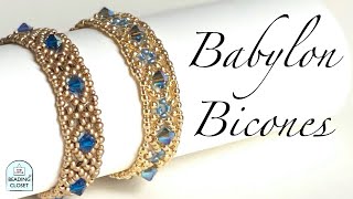 BABYLON BICONE BRACELET  beaded jewelry making tutorial how to make a crystal bracelet DIY