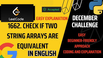 1662. Check If Two String Arrays are Equivalent | Easy | Leetcode - 1662 | Leetcode daily challenges