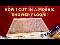 How i install hexagon mosaic tile on a shower floor with a trench tile redi base