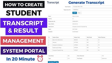 How to Create Student transcript & Result Management System Portal 2023