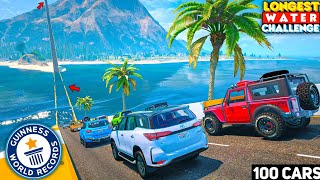 GTA 5: 100 INDIAN CARS Vs WORLD LONGEST WATER TRACK CHALLENGE 😱 IMPOSSIBLE TRACK🔥 GTA 5 MODS!