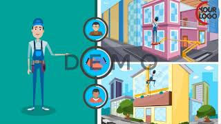 Residential and Commercial Window Cleaning 2D Animation Video