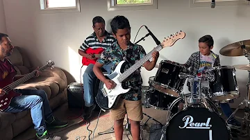 10 yr old Caleb and 7 yr old Ethan playing Apache #shadows #apache #instrumental  #guitarcover