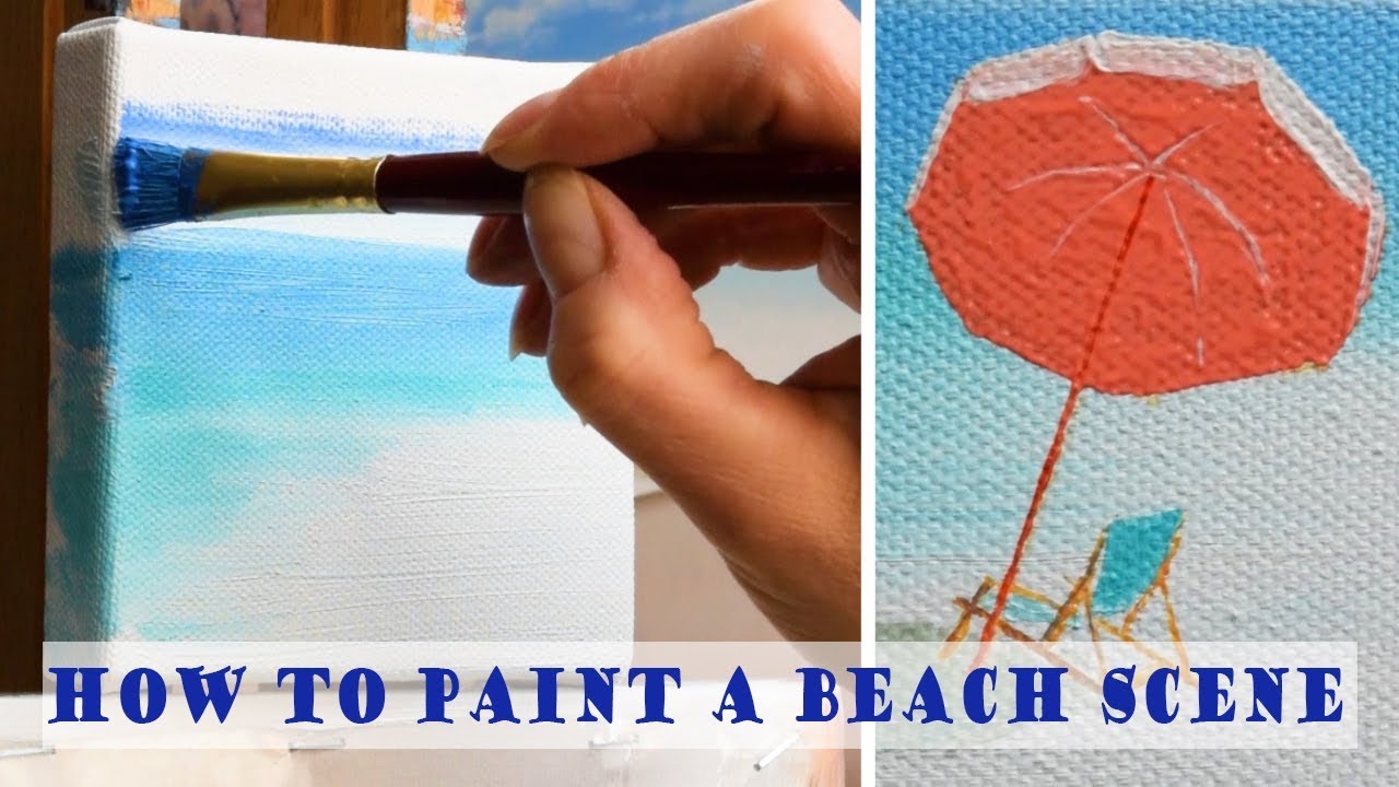How to paint a beach scene (oil on canvas) YouTube