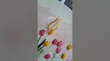 Tulip hand embroidery - Tulips - Lazy Daisy stitch - Spring flowers