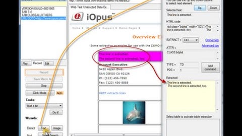 Работа с imacros EXTRACT