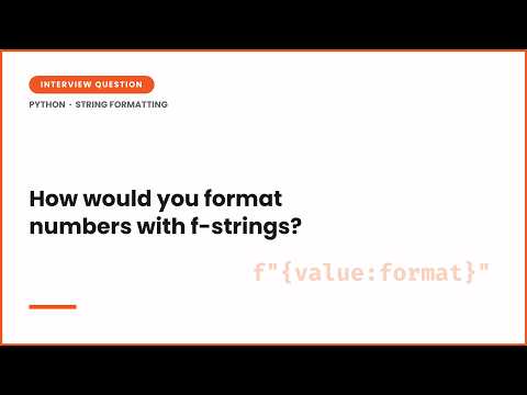 How to Format Numbers with Python f-Strings (.2f, Commas, %) | Python Interview Question #python ...