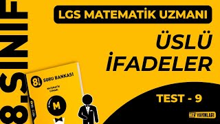 Hiz 8.Sınıf Lgs Matematik Uzmanı Test-9 Çözümleri Üslü İfadeler